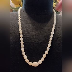 Vintage white cats eye necklace